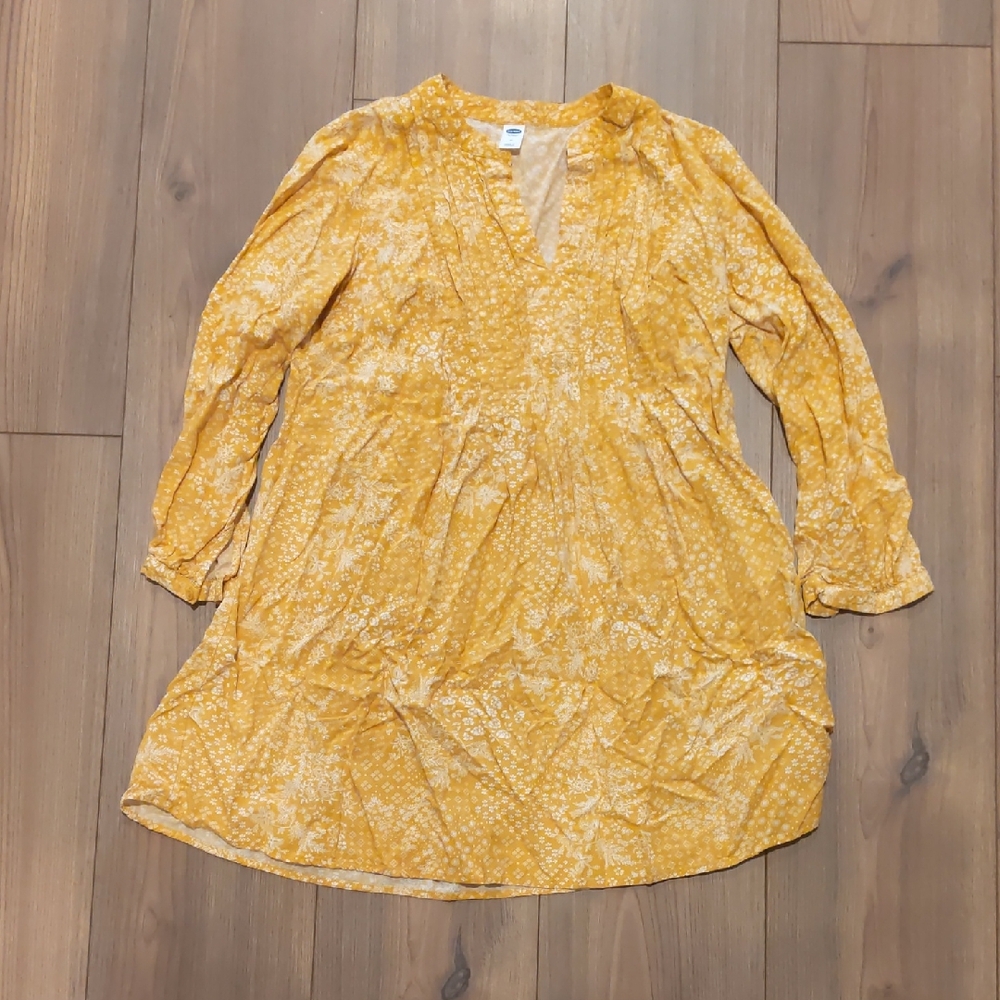 Old Navy Yellow Floral Tunic Top